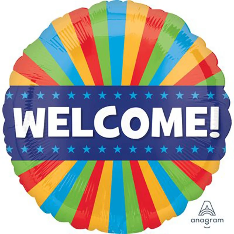  Welcome Round Foil Balloon, 18 Inches, 1 Count