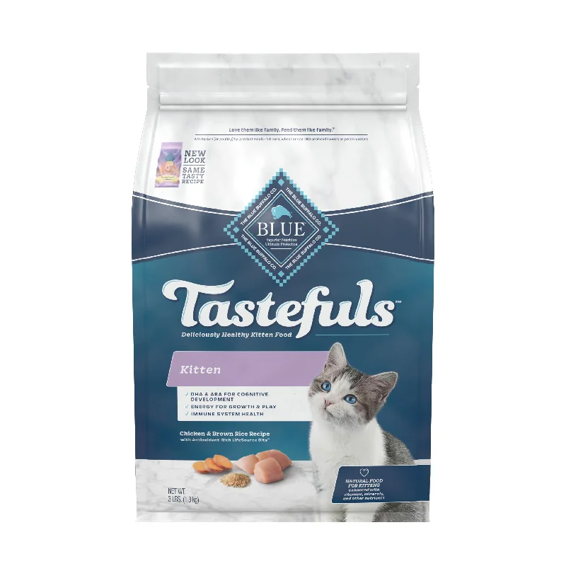 Blue Buffalo Tastefuls Kitten Natural Dry Cat Food, Chicken 3lb. bag