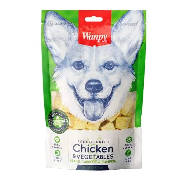 Wanpy Chicken & Vegetables Freeze Dried Dog Treats 40g