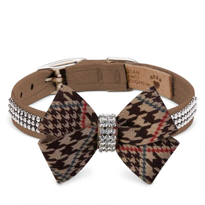 Glen Houndstooth Nouveau Bow 3 Row Giltmore Collar